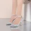 Sexy Multifarben Strass Brautschuhe 2020 Knöchelriemen 8 cm Stilettos Spitzschuh Hochzeit High Heels