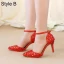 Sexy Multi-Couleurs Faux Diamant Soirée Sandales Femme 2020 Bride Cheville 8 cm Talons Aiguilles À Bout Pointu Sandales