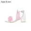 Schöne Rosa Brautschuhe 2020 Knöchelriemen Schleife Blumen 7 cm Thick Heels Peeptoes Hochzeit Sandaletten
