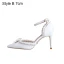 Élégant Blanche En Dentelle Faux Diamant Chaussure De Mariée 2020 Bride Cheville 9 cm Talons Aiguilles À Bout Pointu Mariage Talons