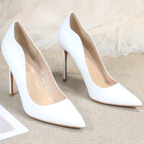 Mooie / Prachtige Nude Straatkleding Pumps 2020 Lakleer 10 cm Naaldhakken / Stiletto Spitse Neus Pumps