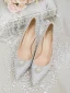 Charmig Silver Glittriga / Glitter Rhinestone Brudskor 2020 10 cm Stilettklackar Spetsiga Bröllop Pumps