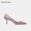 Glitzernden Rosa Hochzeit Pailletten Brautschuhe 2021 Leder 8 cm Stilettos Spitzschuh Pumps