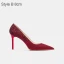 Charmant Rouge Mariage Cuir Paillettes Chaussure De Mariée 2021 10 cm Talons Aiguilles À Bout Pointu Escarpins