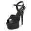 Sexy Noire Club de carnaval Paillettes Sandales Femme 2021 Bride Cheville 15 cm Talons Aiguilles Peep Toes / Bout Ouvert Sandales Talons Hauts