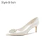 Edles Satin Ivory / Creme Strass Brautschuhe 2021 8 cm Stilettos Spitzschuh Hochzeit Pumps
