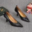 Modest / Simple Black Office OL Leather Pumps 2021 7 cm Stiletto Heels Pointed Toe Pumps