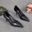 Modest / Simple Black Office OL Braid Pumps 2021 Leather 6 cm Stiletto Heels Pointed Toe Pumps