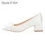 Élégant Ivoire Faux Diamant Noeud Chaussure De Mariée 2021 Satin 7 cm Talons Épais Pied Carré Mariage Escarpins