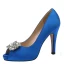 Classy Ivory Satin Rhinestone Wedding Shoes 2021 10 cm Stiletto Heels Open / Peep Toe Wedding Heels