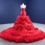 Sexy High-end Red Wedding Dresses 2021 Trumpet / Mermaid Strapless Sleeveless Backless Cascading Ruffles Royal Train Wedding