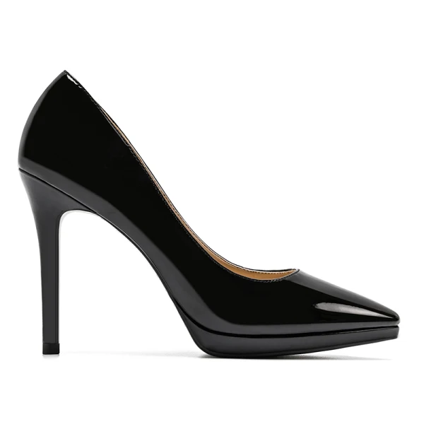 Chic / Beautiful Burgundy Cocktail Party Leather Pumps 2021 Patent Leather Waterproof 10 cm Stiletto Heels Pointed Toe Pumps