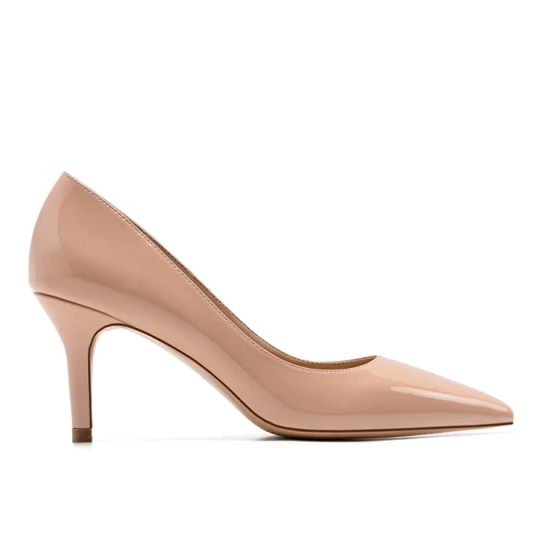 Modest / Simple Blushing Pink Office OL Leather Pumps 2021 Patent Leather 7 cm Stiletto Heels Pointed Toe Pumps
