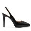 Sexy Rosa Cocktail Slingpumps Sandalen Damen 2021 Wasserdichte Leder 10 cm Stilettos Spitzschuh Sandaletten