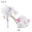 Chic / Beautiful White Summer Wedding Shoes 2018 Leather Butterfly Flower Rhinestone Ankle Strap 14 cm Stiletto Heels Open / Peep Toe Wedding High Heels
