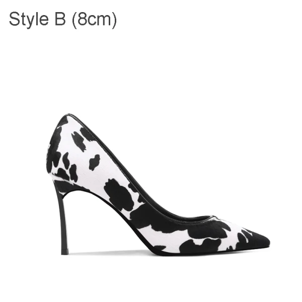 Chic / Beautiful Black White Cocktail Party Suede Pumps 2021 Leather 10 cm Stiletto Heels Pointed Toe Pumps