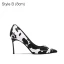 Chic / Beautiful Black White Cocktail Party Suede Pumps 2021 Leather 10 cm Stiletto Heels Pointed Toe Pumps