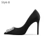 Sexy Red Evening Party Rhinestone Pumps 2021 Leather 10 cm Stiletto Heels Pointed Toe Pumps