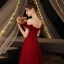 Chic / Beautiful Burgundy Prom Dresses 2021 A-Line / Princess Off-The-Shoulder Beading Rhinestone Sequins Short Sleeve Backless Floor-Length / Long Formal Dresses