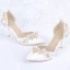 Charmant Schöne Ivory / Creme Perle Strass Brautschuhe 2021 Knöchelriemen 8 cm Stilettos Spitzschuh Hochzeit High Heels