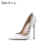 Fashion White Evening Party Rivet Pumps 2021 10 cm Stiletto Heels High Heels Pointed Toe Pumps