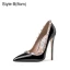 Sexy Black Evening Party Rivet Pumps 2021 Patent Leather 10 cm Stiletto Heels High Heels Pointed Toe Pumps