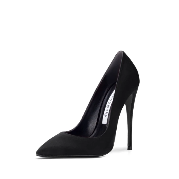 Chic / Beautiful Black Cocktail Party Suede Pumps 2021 10 cm Stiletto Heels High Heels Pointed Toe Pumps