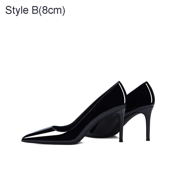 Mooie / Prachtige Zwarte Kantoor OL Lakleer Pumps 2019 Leer 10 cm Naaldhakken / Stiletto Hoge Hakken Spitse Neus Pumps