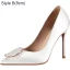 Élégant Blanche Soirée Satin Escarpins 2021 10 cm Talons Aiguilles Talons Hauts À Bout Pointu Escarpins