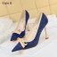 Schön Schwarz Datierung Flechten Schleife Pumps 2021 9 cm Stilettos Hochhackige Spitzschuh Pumps