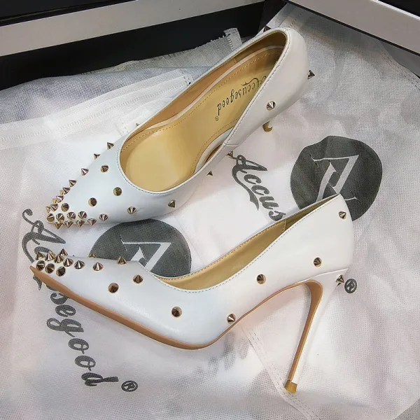 Charmant Rosa Abend Niet Pumps 2021 10 cm Stilettos Hochhackige Spitzschuh Pumps