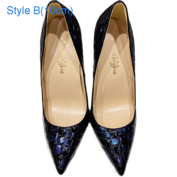 Vintage / Retro Navy Blue Hall Pumps 2021 12 cm Stiletto Heels High Heels Pointed Toe Pumps