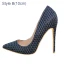 Inhabituel Bleu Marine Cocktail Escarpins 2021 12 cm Talons Aiguilles Talons Hauts À Bout Pointu Escarpins