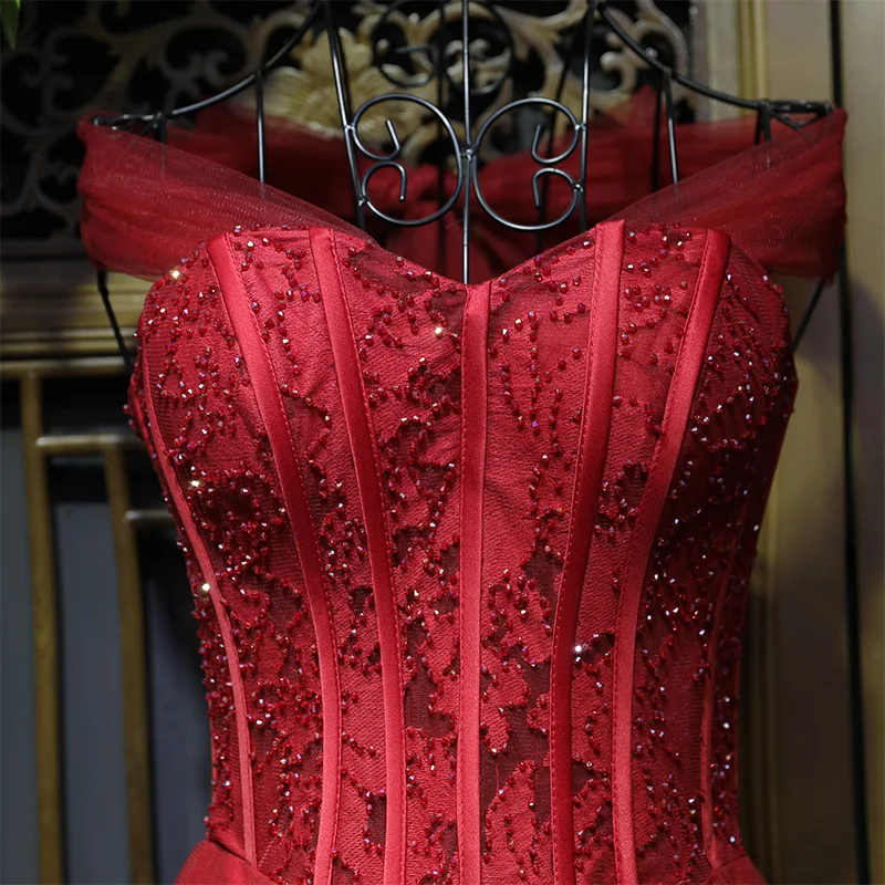 Fine Formelle Kjoler 2017 Blonder Brodert Paljetter Kjæreste Uten Ermer Ankel-lengde Prinsesse Selskapskjoler