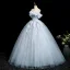 Elegante Himmelblau Glanz Applikationen Ballkleider 2025 Ballkleid Bandeau Ärmellos Rückenfreies Lange Ball Festliche Kleider