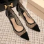 Chic / Beautiful Black Dating See-through Spotted Pumps 2021 8 cm Stiletto Heels High Heels Pointed Toe Pumps