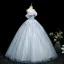 Elegante Himmelblau Glanz Applikationen Ballkleider 2025 Ballkleid Bandeau Ärmellos Rückenfreies Lange Ball Festliche Kleider
