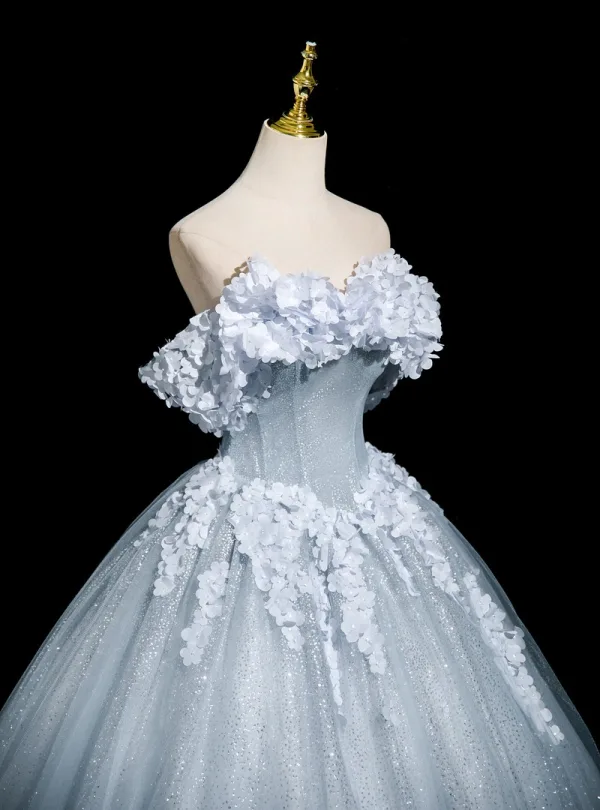 Elegante Himmelblau Glanz Applikationen Ballkleider 2025 Ballkleid Bandeau Ärmellos Rückenfreies Lange Ball Festliche Kleider