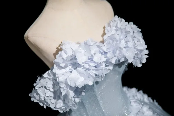 Elegante Himmelblau Glanz Applikationen Ballkleider 2025 Ballkleid Bandeau Ärmellos Rückenfreies Lange Ball Festliche Kleider