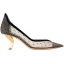 Charming Black Dating See-through Spotted Pumps 2021 Tulle High Heels 6 cm Stiletto Heels Pointed Toe Pumps