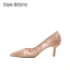 Sexy Black Evening Party See-through Lace Flower Pumps 2021 8 cm Stiletto Heels High Heels Pointed Toe Pumps
