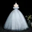 Elegante Himmelblau Glanz Applikationen Ballkleider 2025 Ballkleid Bandeau Ärmellos Rückenfreies Lange Ball Festliche Kleider