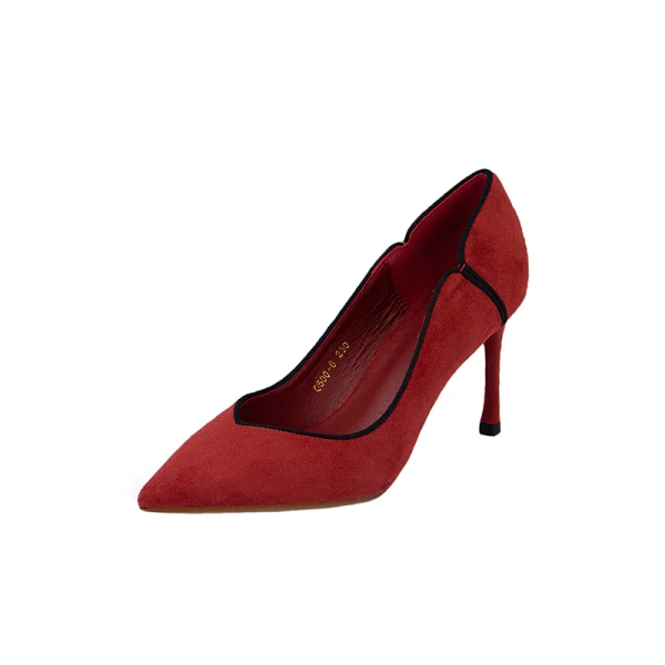 Schöne Schwarz Ball Wildleder Pumps 2021 Leder 6 cm Stilettos Spitzschuh Hochhackige