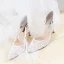 Elegant Ivory See-through Lace Flower Wedding Shoes 2021 Satin 8 cm Stiletto Heels Pointed Toe Wedding High Heels