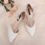 Charming Ivory Satin Wedding Shoes 2021 Rhinestone T-Strap 8 cm Stiletto Heels Pointed Toe Wedding High Heels