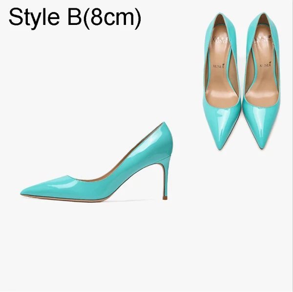 Chic / Beautiful Mint Green Prom Patent Leather Pumps 2021 Leather 10 cm Stiletto Heels High Heels Pointed Toe Pumps