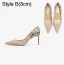 Mode Aprikos / Beige Fest Läder Leopardmönstrad Mocka Pumps 2021 10 cm Stilettklackar Högklackade Spetsiga Pumps