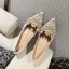 Charmant Ivoire Perle Faux Diamant Chaussures Femmes 2021 7 cm Talons Aiguilles À Bout Pointu Mariage Talons Hauts