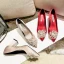Elegant Champagne Pearl Satin Wedding Shoes 2021 7 cm Thick Heels Pointed Toe High Heels Wedding Pumps