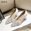 Elegant White Rhinestone Satin Wedding Shoes 2021 7 cm Thick Heels High Heels Pointed Toe Wedding Pumps